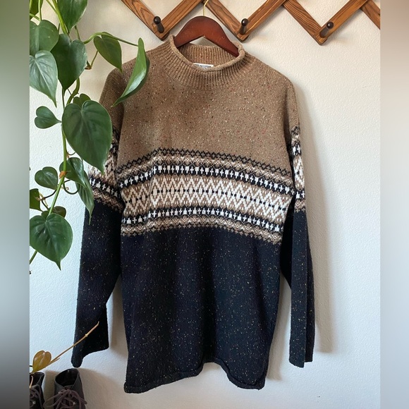 Vintage Tian Collection Knit Sweater Mock Neck Oversized - Picture 1 of 6
